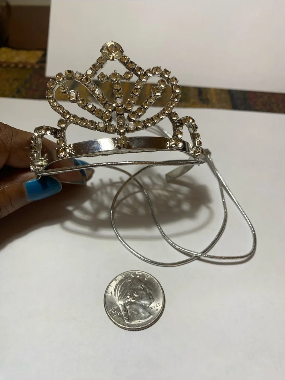 Amber Crystal Mini Tiara Hair Brooch - Sparkling Accent